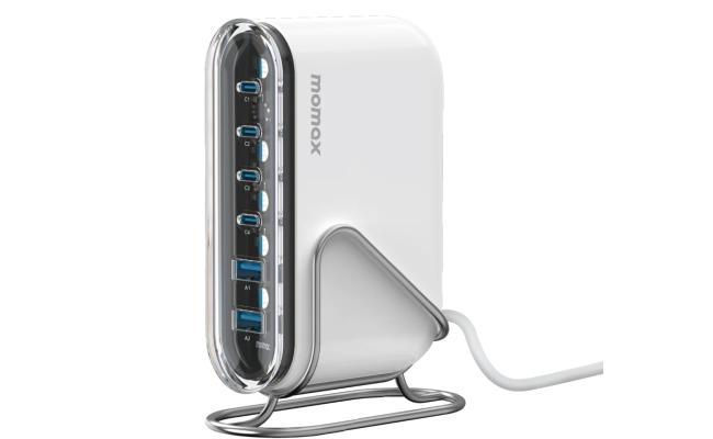 Momax UM55 Smart Charging Station 1-Charge Flow, 2 USB-A ports and 4 USB-C ports GaN Charger 120W - White